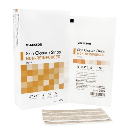 McKesson McKesson Skin Closure Strip 1/2 X 4 Inch Nonwoven Material Flexible Strip Tan - 3004