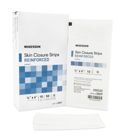 McKesson McKesson Skin Closure Strip 1/4 X 4 Inch Nonwoven Material Reinforced Strip White - 3009