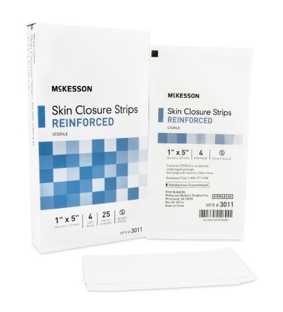 McKesson McKesson Skin Closure Strip 1 X 5 Inch Nonwoven Material Reinforced Strip White - 3011