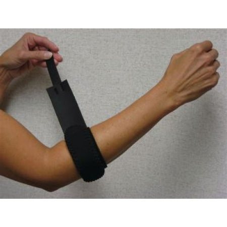 Rolyan - Elbow / Knee Strap One Size Fits Most Tennis Left or Right Elbow Black - 562985