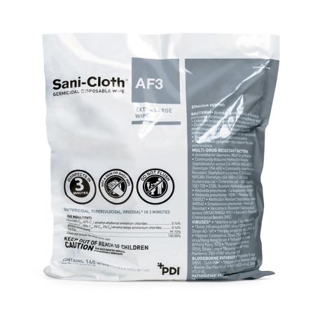 Sani-Cloth AF3 - Surface Disinfectant Cleaner Refill Premoistened Germicidal Manual Pull Wipe 160 Count Bag Mild Scent NonSterile - P2450P