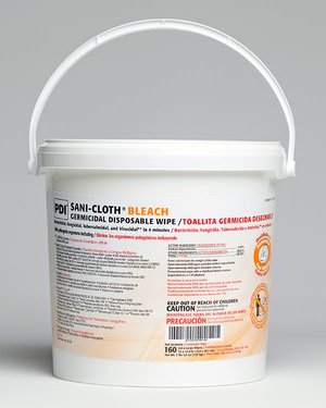 Professional Disposables Sani-Cloth Bleach Surface Disinfectant Cleaner Germicidal Wipe 160 Count Pail Disposable Chlorine Scent - P7007P