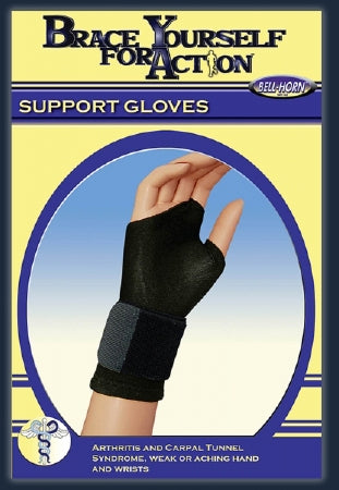 DJO Brace Yourself for Action Support Glove Fingerless Medium Wrist Length Hand Specific Pair Nylon / Spandex - 99340