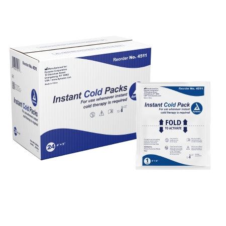 Dynarex - Instant Cold Pack General Purpose One Size Fits Most 4 X 5 Inch Plastic / Calcium Ammonium Nitrate / Water Disposable - 4511