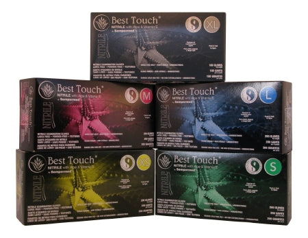 Best Touch - Exam Glove X-Large NonSterile Nitrile Standard Cuff Length Smooth Blue Not Chemo Approved - Sempermed Usa - BTNA205