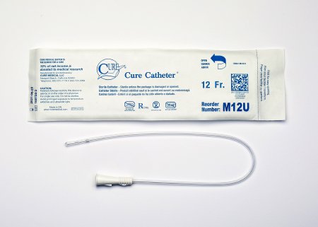 Cure Catheter - Urethral Catheter Straight Tip Uncoated PVC 12 Fr. 16 Inch - M12U