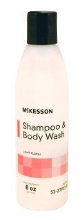 McKesson McKesson Rinse-Free Shampoo and Body Wash 8 oz. Squeeze Bottle Light Floral Scent - 53-27913-8