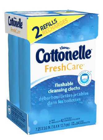 Cottonelle Fresh Care - Flushable Personal Wipe Soft Pack Refill Water / Sodium Chloride / Sodium Benzoate Scented 84 Count - 35970