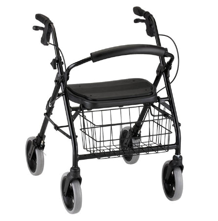 Nova Ortho-Med Cruiser Deluxe 4 Wheel Rollator Black Aluminum Frame 32 Inch (Folded) - 4202BK