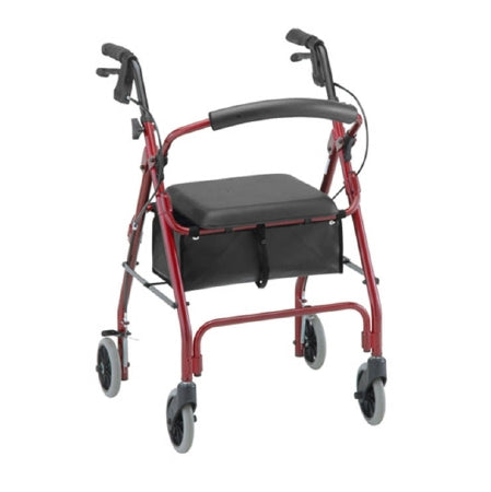 Nova Ortho-Med GetGO Classic 4 Wheel Rollator Red Folding Aluminum Frame - 4202CRD