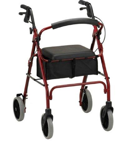 Nova Ortho-Med Rollator Zoom 24 Red Adjustable Height Aluminum Frame - 4224RD