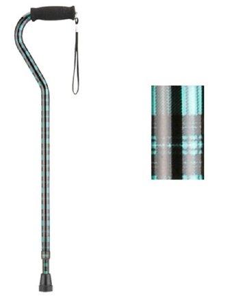 Nova Ortho-Med Offset Cane Nova Aluminum 30 To 39 Inch Height Green Plaid Print - 1070BP
