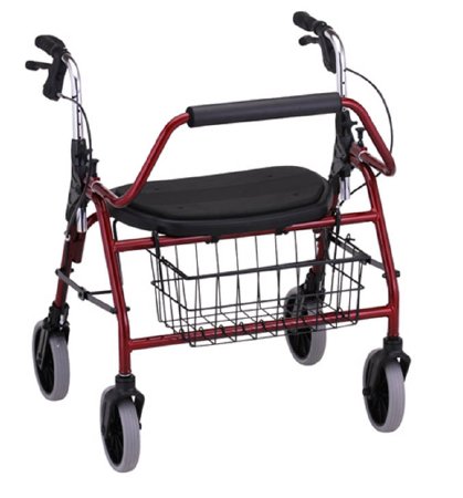 Nova Ortho-Med Mighty Mack Bariatric 4 Wheel Rollator Red Aluminum Frame - 4216RD