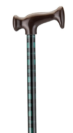 Nova Ortho-Med T-Handle Cane Aluminum 28 to 39 Inch Height Green Plaid Design - 2018