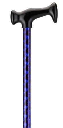 Nova Ortho-Med T-Handle Cane Aluminum 28 To 39 Inch Height Black / Blue - 2029