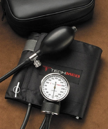 Dukal Tech-Med Aneroid Sphygmomanometer Pocket Style Hand Held 2-Tube Large Adult Size Arm - 2010X