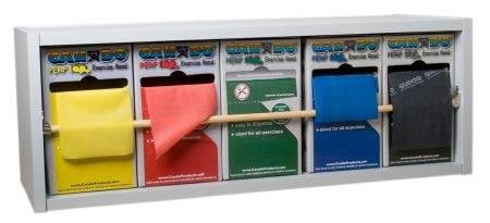 Fabrication Enterprises CanDo Dispens-a-Band Rack with REP Band Exercise Resistance Band Storage Rack With Bands 6 X 12 X 41 Inch - 1310766