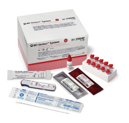 BD Primary Care BD Veritor System Rapid Test Kit Infectious Disease Immunoassay Strep A Test Throat Swab Sample CLIA Waived 30 Tests - 256040