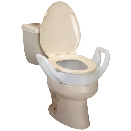 Bath Safe - Raised Toilet Seat with Arms 3-1/2 Inch Height White 300 lbs. Weight Capacity - 725753311