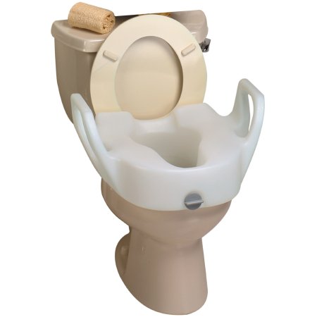 Lock-On - Raised Toilet Seat with Arms 11-1/2 Inch Height White 300 lbs. Weight Capacity - 725753111