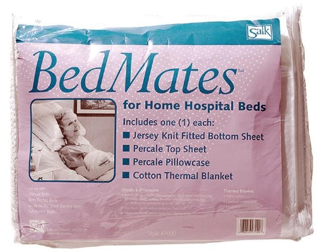 Salk Inc Bedmates Bed Sheet Set Flat, Fitted, Pillowcase, Blanket Various Dimensios Cotton 55% / Polyester 45% / Blanket Cotton 100% Reusable - 7000