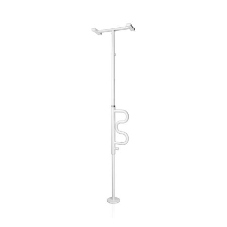 Stander - Security Pole with Curved Grab Bar Black Powder-Coated Steel - 1100-B