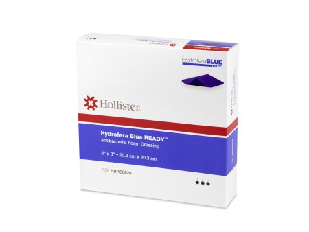 Hydrofera Hydrafera Blue READY Antibacterial Foam Dressing 8 X 8 Inch Square Non-Adhesive without Border Sterile - HBRS8820