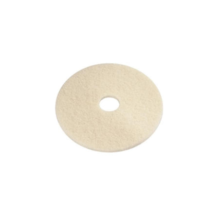 Saalfeld Redistribution Combo Hard Floor Burnishing Pad 17 Inch Cream Polyester / Natural Fiber - 402017
