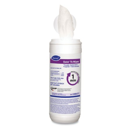 Diversey Oxivir Tb - Surface Disinfectant Cleaner Premoistened Alcohol Based Manual Pull Wipe 60 Count Canister Cherry Almond Scent NonSterile - DVO5388471