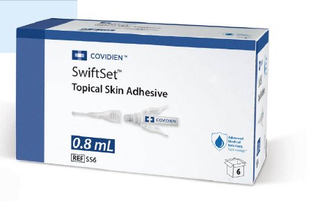Covidien SwiftSet Skin Adhesive 0.8 mL Liquid Precision Applicator Tip and Dome Applicator Tip n-Butyl-2 Cyanoacrylate - SS6