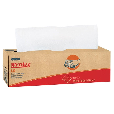 Kimberly Clark WypAll L30 Task Wipe Light Duty White NonSterile Double Re-Creped 9-4/5 X 16-2/5 Inch Disposable - 5800