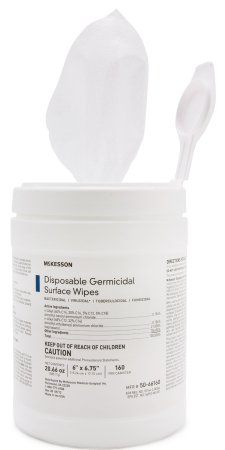 McKesson McKesson Surface Disinfectant Premoistened Wipe 160 Count Canister Alcohol Scent - 50-66160