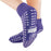 Pillow Paws Risk Alert Terries - Slipper Socks X-Large Purple Ankle High - 3911-001