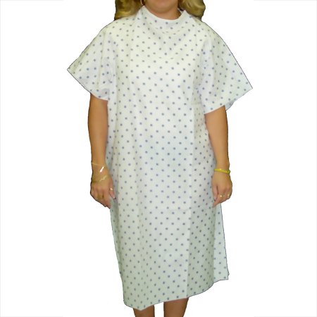 Comfort Concepts - Patient Exam Gown One Size Fits Most Snowflake Print Print Reusable - PGOS-TWILL-MK