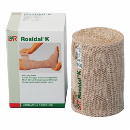 Rosidal K - Compression Bandage 3-3/20 Inch X 5-1/2 Yard High Compression Clip Detached Closure Tan NonSterile - 081515139