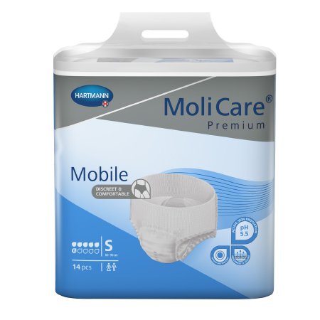 MoliCare Premium Mobile 6D - Unisex Adult Absorbent Underwear Pull On with Tear Away Seams Small Disposable Moderate Absorbency - 915831