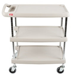 Intermetro Industries myCart Utility Cart Plastic 18-5/16 X 31-7/16 X 35-3/8 Inch 3 Shelves Gray - Y1627-34G