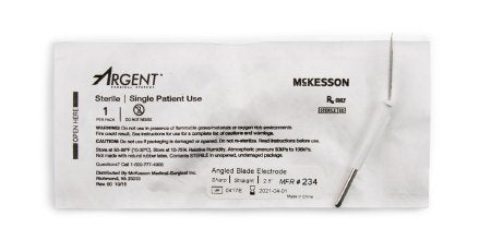 McKesson McKesson Argent Dermal Tip Electrode Stainless Steel Sharp Angled Blade Disposable Sterile - 234
