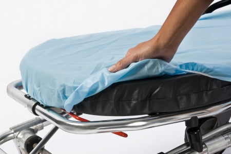 Graham Medical Products Stretcher Sheet Fitted 30 X 72 Inch Blue Nonwoven Fabric Disposable - 65233