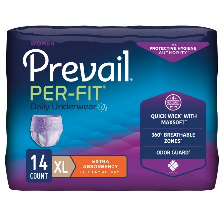 Prevail Per-Fit Women - Female Adult Absorbent Underwear Pull On with Tear Away Seams X-Large Disposable Moderate Absorbency - PFW-514
