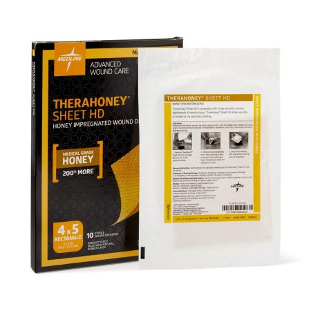 TheraHoney HD - Honey Impregnated Wound Dressing 4 X 5 Inch Porous Material Manuka Honey Sterile - Medline - MNK0087