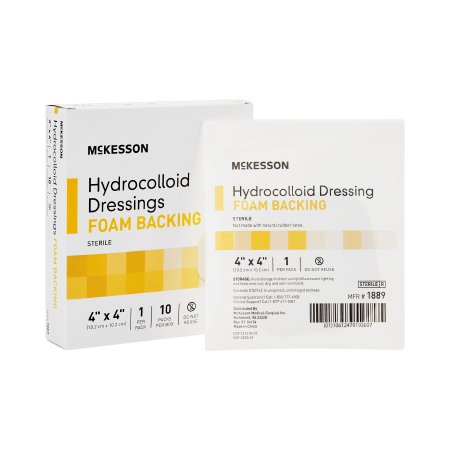 McKesson - Hydrocolloid Dressing 4 X 4 Inch Square Sterile - 1889