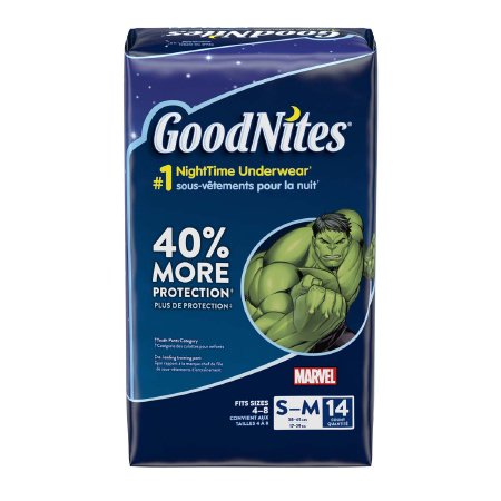 Kimberly Clark GoodNites Youth Absorbent Underwear Pull On Small / Medium Disposable Heavy Absorbency - 41313