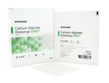 McKesson McKesson Calcium Alginate Dressing 4 X 4.75 Inch Rectangle Calcium Alginate Sterile - 3562