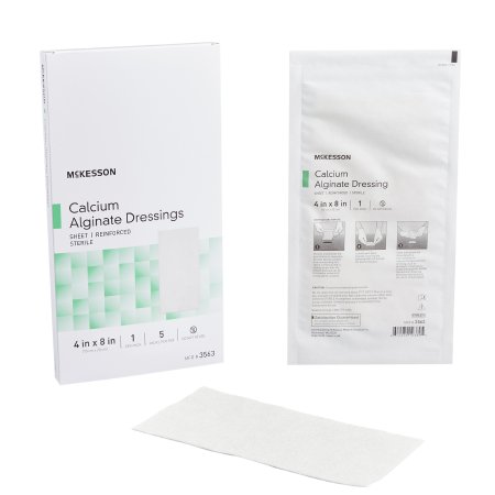 McKesson - Calcium Alginate Dressing 4 X 8 Inch Rectangle Calcium Alginate Sterile - 3563