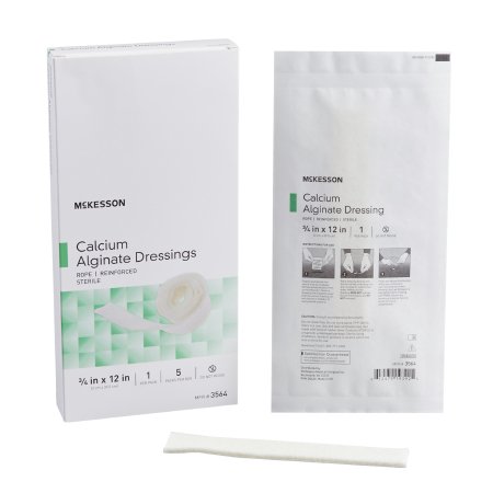 McKesson - Calcium Alginate Dressing 3/4 X 12 Inch Rope Calcium Alginate Sterile - 3564