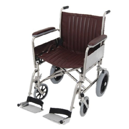 MRIequip.com LLC MRI Non-Magnetic Wheelchair Full Length Arm Padded, Removable Arm Style Burgundy 20 Inch Seat Width 250 lbs. Weight Capacity - WC-1027