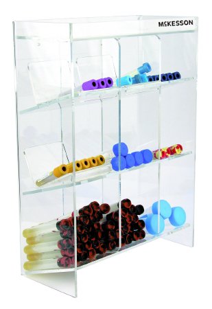 McKesson McKesson Tiered Tube Organizer 9 Place Clear 11.5 X 5.5 X 16 Inch - 3118