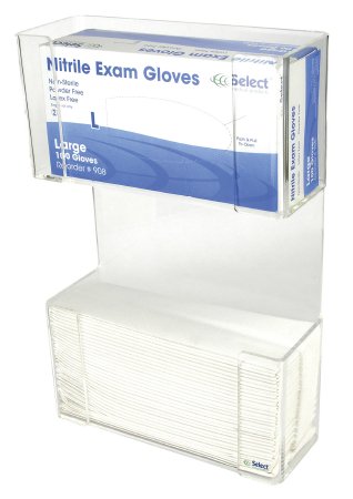 McKesson McKesson Glove Box Holder and Paper Towel Dispenser Horizontal Mount 1-Box Clear 4 X 11 X 17 Inch Plastic - 3139