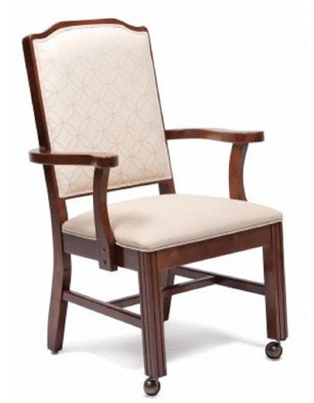 Basic American Medical Graham Field Dining Room Chair Natural Fixed Armrests Fabric Upholstery - CAE4373G2